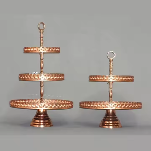 Soporte para cupcakes de 3 niveles de metal, soporte para pasteles con borde atractivo, acabado personalizado para bodas, decoración IMPEX - Product Image 1