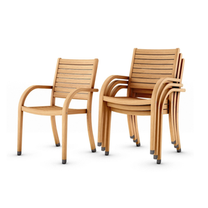 Chaise longue de salle à manger d'extérieur en bois de teck moderne coussin en tissu léger portable confort au bord de la piscine - Product Image 4