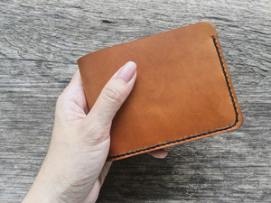 Cartera de cuero genuino plegable de alta calidad para hombre de estilo Vintage logotipo personalizable corto directo de fábrica Venta caliente - Product Image 5