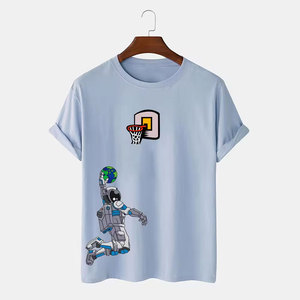 Camisetas ajustadas de alta calidad para hombre, estampado personalizado, diseño liso, estampado de hojaldre, ecológico, transpirable, de secado rápido, 100% de algodón - Product Image 2
