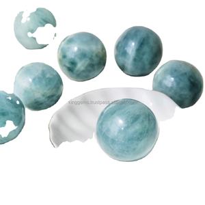 ลูกแก้วอะความารีนธรรมชาติ ขัดเงา คริสตัลบอล หินบำบัด ขายส่ง - Product Image 2