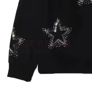 Best Wholesale Price Low MOQ Men Solid Winter <b>Rhinestone</b> Hoodies Customized Color Logo High Quality Comfortable <b>Fabric</b> New - Product Image 2