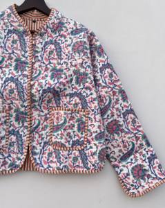 Chaqueta Bomber acolchada bordada de algodón hecha a mano para mujer, cuello levantado, informal, Diseño Artesanal, característica cálida - Product Image 3