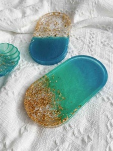 Plateau décoratif en résine de plusieurs couleurs, organisateur de cosmétiques, décoration d'intérieur, plateau ovale en résine, plateau de coiffeuse, haute qualité - Product Image 5