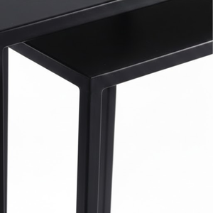 Juego de Mesas Auxiliares Modernas en Forma de C de Hierro con Acabado Negro Mate para Sala de Estar, Dormitorio, Sofá, Muebles de Cafetería, Compradores Mayoristas - Product Image 3