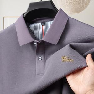 Polo de Primavera para Hombre, 100% Algodón, Tejido de Sarga, Manga Corta, Transpirable, Absorbente de Sudor, Bordado, Informal y Elegante - Product Image 5