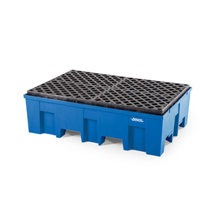 Bac de rétention en polyéthylène (PE) pour 2 fûts de 200 litres, 865 x 1245 x 375 mm, avec grille - Product Image 5