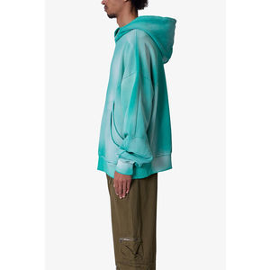 Sudadera de Manga Larga Verde de Alta Calidad, Talla Grande, Holgada, Estilo Urbano para Hombre, con Doble Bolsillo, Lavada con Efecto Desgastado - Product Image 3