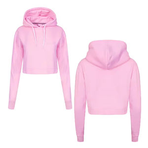 เสื้อครอปมีฮู้ดสำหรับผู้หญิงผ้าคอตตอน/โพลีเอสเตอร์เสื้อครอปไซส์ XL ดีไซน์ใหม่ล่าสุด2024 - Product Image 4