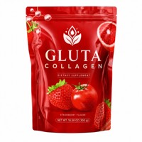 Complément Alimentaire Gluta Collagène Saveur Fraise Sachet Poids Net 10,58 oz 300 g Beauté Nutrition OEM ODM Marque Privée