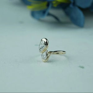 Bague en diamant de laboratoire de luxe taille poire VS1 clarté IGI SGL certifié or rose or argent fournisseur en gros - Product Image 1