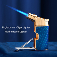 Ouvre-bouteille allume-cigare multifonctionnel Coupe-ongles Flamme unique Haute température Briquet en métal Flamme bleue Logo personnalisé