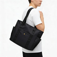 Sac fourre-tout en nylon imperméable personnalisé avec poches, vente en gros, sac à main durable de grande capacité, logo imprimé personnalisé, sac de travail pour ordinateur portable