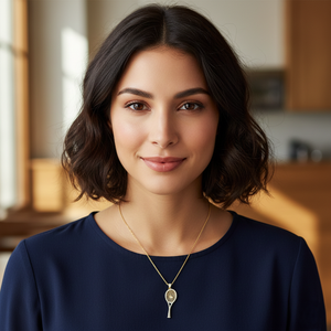 Collar con Colgante de Raqueta de Tenis con Diamantes de Oro de Lujo, Joyería para Mujeres y Hombres, Regalo - Product Image 6