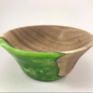 Cuenco de resina de madera de lujo artesanal moderno centro de mesa rústico funcional exhibición de cocina para el hogar - Product Image 1