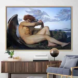 ภาพพิมพ์บนผ้าใบ: ศิลปะติดผนังรูปนางฟ้าล้ม โดยอเล็กซานเดอร์ คาบาเนล,1P:กรอบสีทอง - Product Image 1