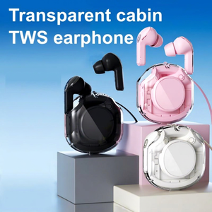 หูฟัง Sower Transparent TWS บลูทูธ 5.3 แบบใส่ในหู พร้อมหน้าจอดิจิตอล กันน้ำระดับ IPX5 เสียงสเตอริโอ พร้อมไมโครโฟนสำหรับสนทนาแบบแฮนด์ฟรี - Product Image 5