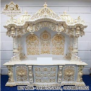 Design moderne et traditionnel d'autel de prière pour la maison avec du bois de teck, taille personnalisable et aspect attrayant pour la salle de prière - Product Image 5