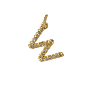 Pendentif Lettre W en or de luxe Collier Alphabet CZ Micro Pave Charm Bijoux personnalisés parfaits pour femmes et hommes - Product Image 1