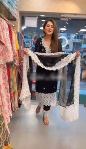 NUEVO DISEÑADOR FIESTA WEAR HEAVY CHINE COSTADO, CON REAL ESPEJO TRABAJO TOP CON DUPATTA A PRECIO AL POR MAYOR VESTIDO DE DISEÑADOR PARA MUJER - Product Image 3