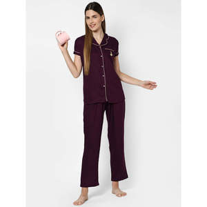 Winter Women's Casual Woven Viscose <b>Pyjamas</b> Set with Pockets Buttons Elastic Waist & Super Soft Fabric - Product Image 2
