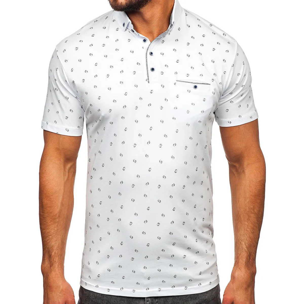 पोलो शर्ट के कॉलर डिजाइन कस्टम ब्रांड गोल्फ परिधान उच्च बनाने की क्रिया 100% पॉलिएस्टर पुरुषों की आरामदायक गोल्फ शर्ट