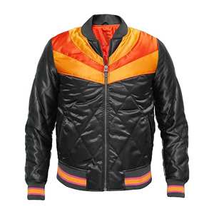 Chaqueta Satinada de Lujo con Brillo Solar, Bordado Personalizado, Tacto Suave y Liso, Estilo Retro, Bomber para un Look Casual Urbano - Product Image 1