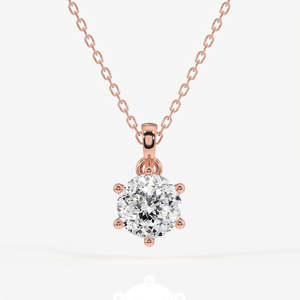 จี้ทอง 14K ประดับเพชรโมอิสซาไนต์ทรงโปรตุเกส ดีไซน์หกขา - Product Image 4