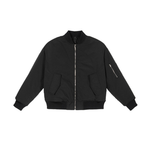 2025 hiver court Bomber veste à la mode Style américain fermeture éclair Simple couleur unie veste pour hommes - Product Image 1