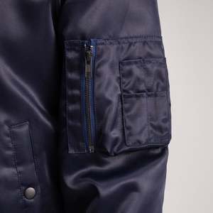 Blouson Bomber MA-1 Bleu Imperméable Zippé Vintage Streetwear Motif Brodé XS Printemps Décontracté Aviateur Spandex - Product Image 6