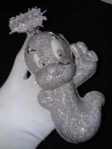 Colgante de Oso Teddy 3D Estilo Vintage con Incrustaciones de Diamantes Moissanite, Plata S925, Cadena Chapada en Oro, Nombre Personalizado - Product Image 1