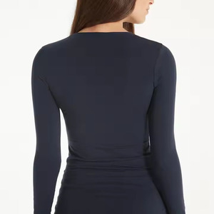 Camiseta Formal para Mujer, Bordado, Botones, Personalizada, OEM, Venta al por Mayor, Lona Transpirable, Ecológica, de Alta Calidad, Moderna para Verano - Product Image 3