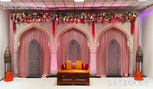 Décor de scène professionnel en fibre de verre durable de taille personnalisée pour grand mariage indien Manavarai Shiv Shakti Sanatani - Product Image 4