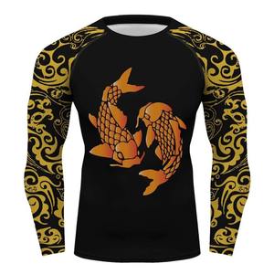 Protector de erupción personalizado MMA de alta calidad para entrenamiento de manga larga de compresión Spandex poliéster BJJ Fighting Rash Guards - Product Image 1