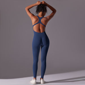 Combinaison de sport pour femme décontractée, taille haute, été, gym, athlétique, fitness, une pièce, respirante, séchage rapide, vêtements de sport, combinaison de yoga - Product Image 3