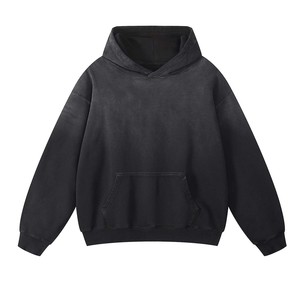 Custom Sun fade alta calidad 100% Material manga larga de algodón OEM en blanco transpirable 400 GSM pulóver sudaderas con capucha Unisex adulto - Product Image 1
