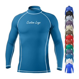 Chemises de compression de sport pour hommes, logo personnalisé en gros, UPF50+, séchage rapide, rashguard vierge - Product Image 1