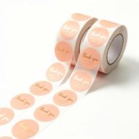 Autocollants de remerciement personnalisés en feuille d'or, rouleau de 500 étiquettes rondes pour l'emballage des petites entreprises, scellés d'enveloppes, vente en gros