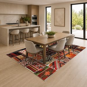 <b>RUGS</b> DEPOT LXDP-0569 Wholesale Red Burgundy Vintage Patchwork Digital Printed Machine Washable Chenille Area <b>Rug</b> <b>Non</b> <b>Slip</b> - Product Image 4