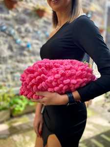 Handmade กระเป๋าถักผู้หญิงตุ๊กตาคลัทช์อ้วนกระเป๋าโครเชต์ปุยกระเป๋ากระเป๋ากระเป๋าถือ Cloud คลัทช์ Shaggy สีม่วง - Product Image 6