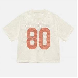 Camiseta de gran tamaño, camiseta Vintage recortada y cuadrada para mujer, camiseta de fútbol americano, camisetas deportivas de malla de alta calidad personalizadas - Product Image 2