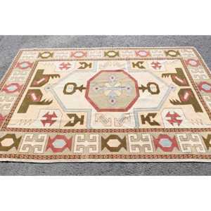 พรมวินเทจขนาด 5.6x8.1 ฟุต, พรม, พรมแดงสไตล์โอเรียนทัลทำจากขนสัตว์ - Product Image 3