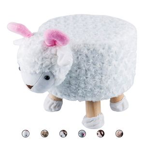 Sibilla Mini Sgabello a Forma di Animale 28x24 cm, Cuscino in Peluche per Bambini e Accessorio per Divano - Product Image 1