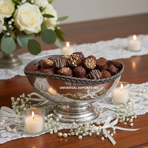 Bol à chocolat en acier inoxydable plaqué nickel, bol décoratif pour bonbons, excellente qualité, nouveau bol à chocolat de luxe - Product Image 4