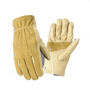 Guantes de trabajo de cuero Premium resistentes al calor de marca personalizada, guantes de trabajo antiestáticos antivibración sin silicona y sin polvo - Product Image 6