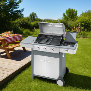 Parrilla de Barbacoa de Acero Inoxidable Indianapolis 4/B con Horno y Placa de Asar, Color Gris - Product Image 3