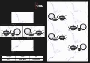 Carreaux muraux en céramique de qualité export 300x600mm pour salle de bain et cuisine, finition brillante, mate, effet sucre, design mural intérieur luxueux - Product Image 6