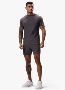 T-shirt surdimensionné à épaules tombantes pour hommes Polyester/coton tricoté été uni à manches courtes vente en gros - Product Image 3