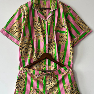 Conjunto de pijama corto de algodón 100% para mujeres y niñas, estampado térmico de invierno, ropa de fiesta nupcial corta - Product Image 1