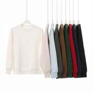 Sweats à capuche personnalisés de haute qualité 400Gsm sweatshirts à col rond en coton éponge Logo personnalisé Pull à capuche uni surdimensionné pour hommes - Product Image 1